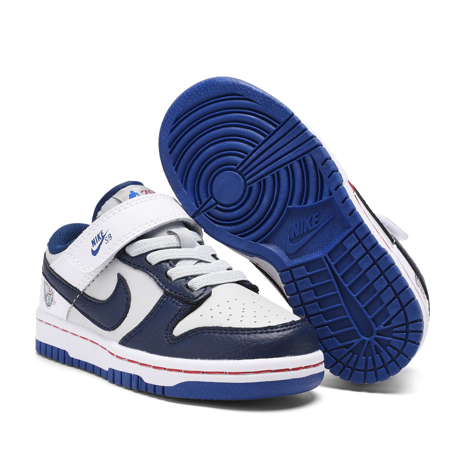 SB Velcro children's shoes" white, Navy"