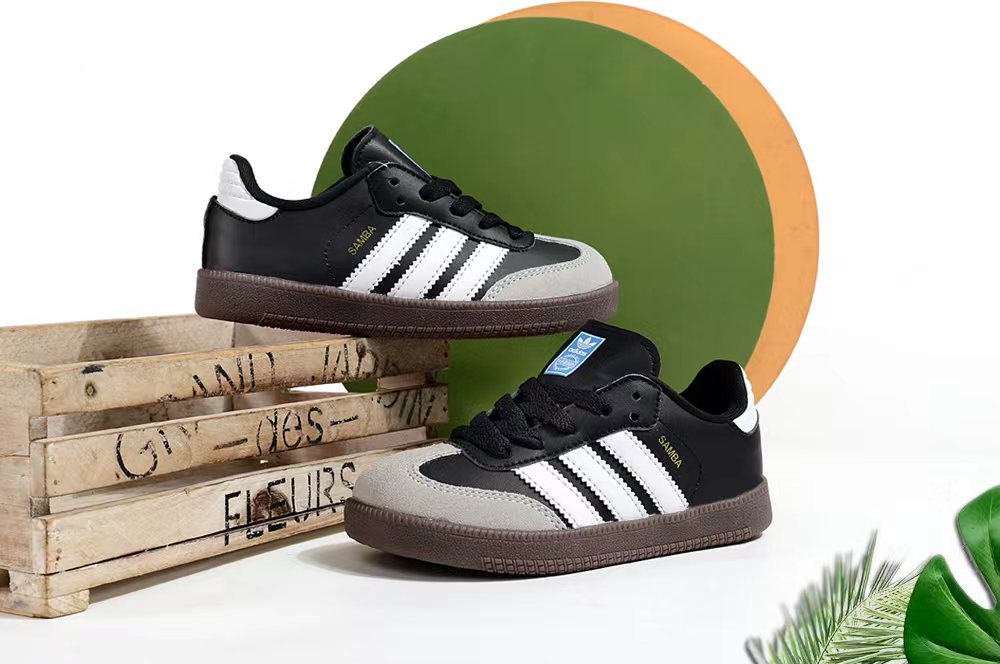Adidas children's training shoes" white, black"