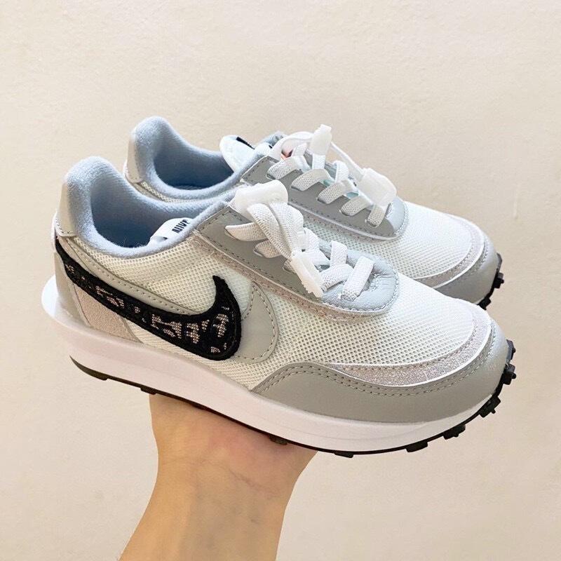 Nike Waffle Casual Jogging Shoes Deconstructed Double Hook" white"