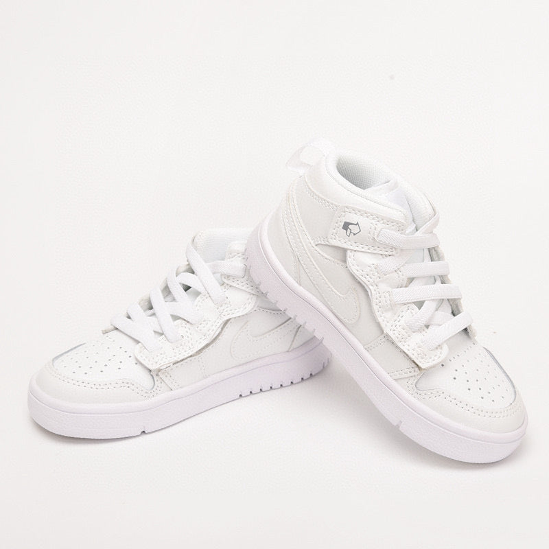 Jordan high top inner Velcro elastic band children's shoes" white"