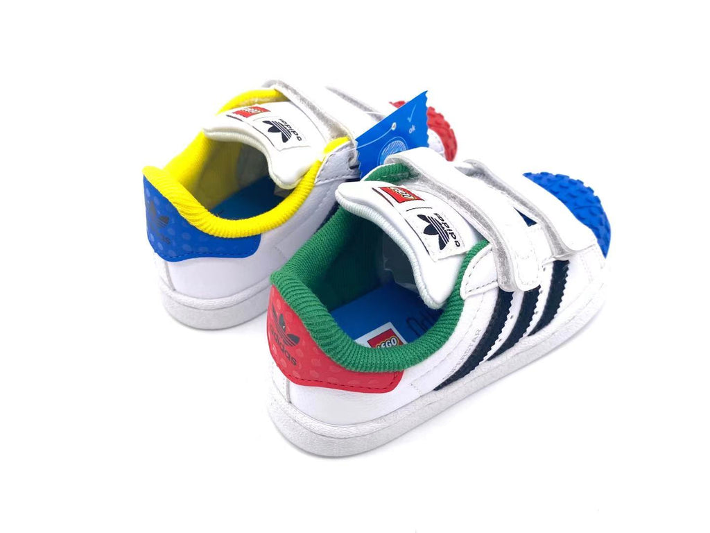 Adidas classic shell toe children's shoes" white, red, blue, green"