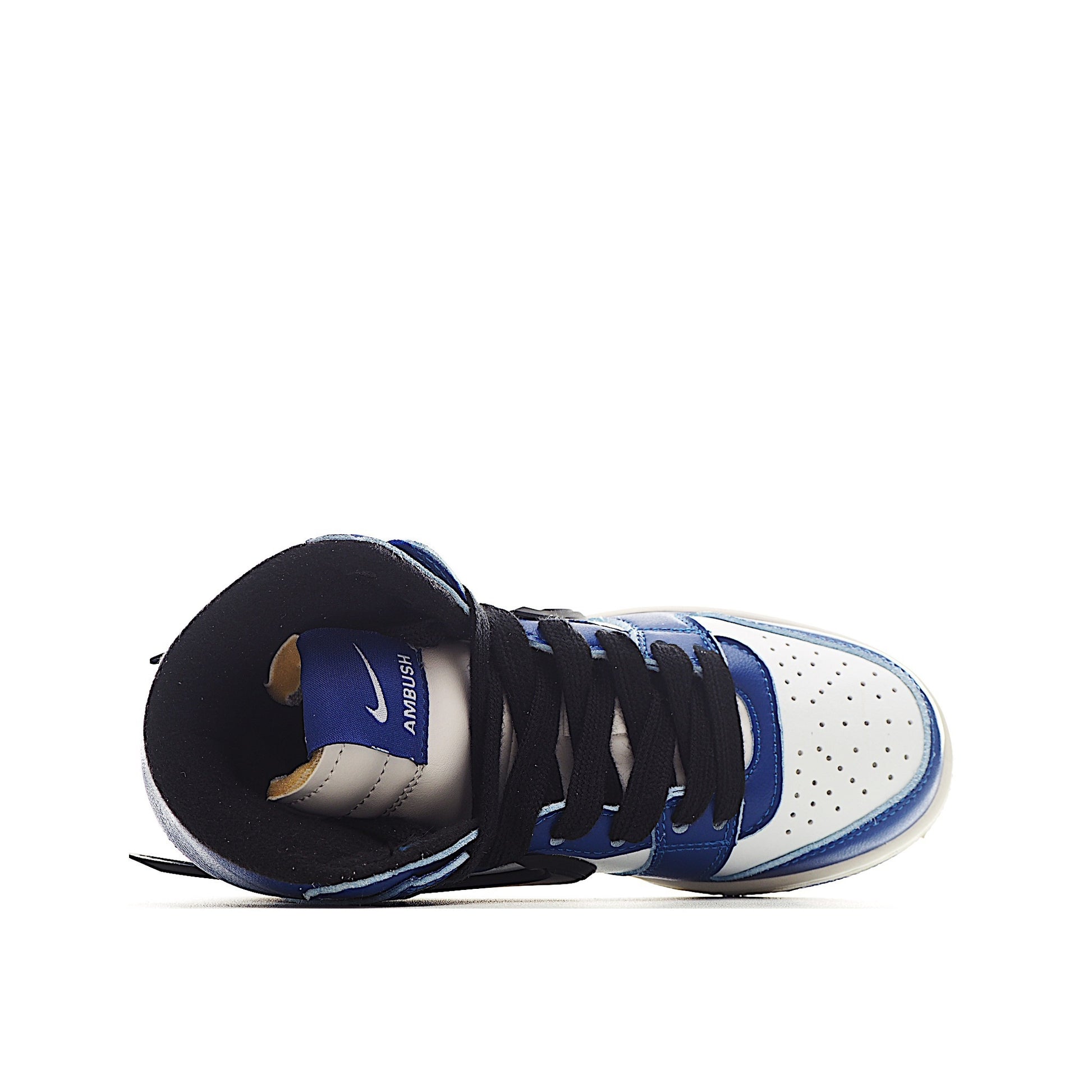Nike Dunk High Top Swoosh " white, blue"