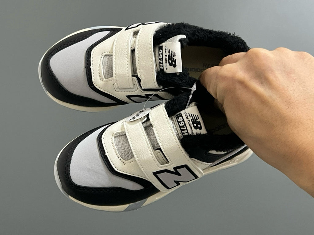 NB997 Velvet Velcro Children's Shoes" cream, black"