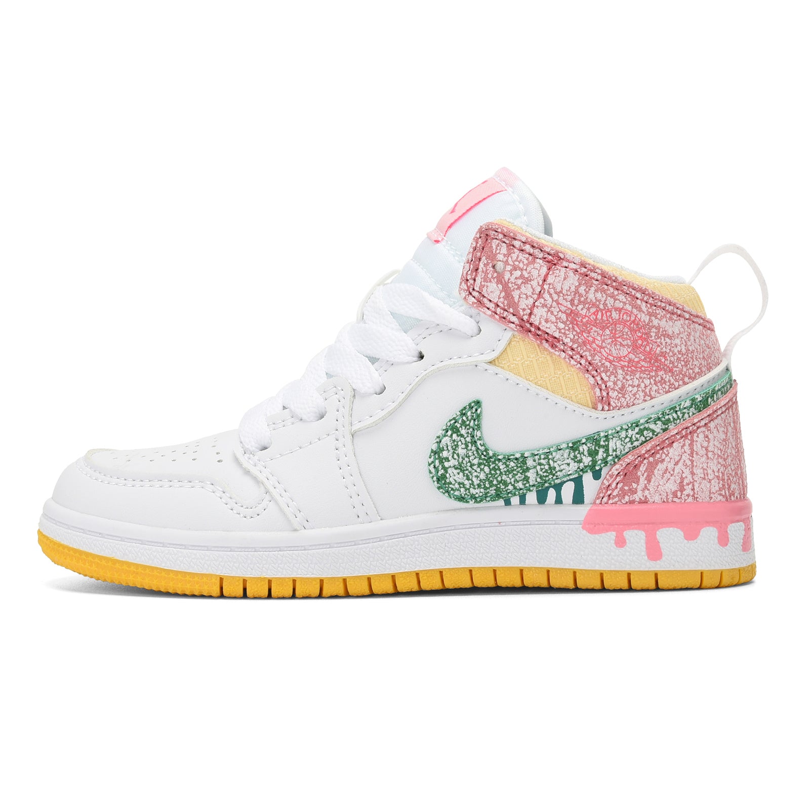 AJ-127" White, green, Pink"