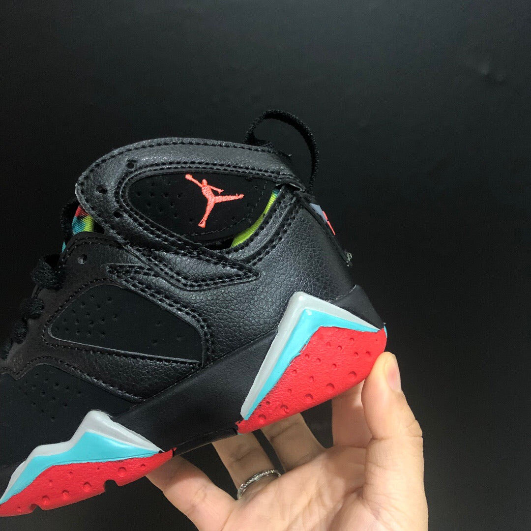 Jordan 7" black, orange, blue"