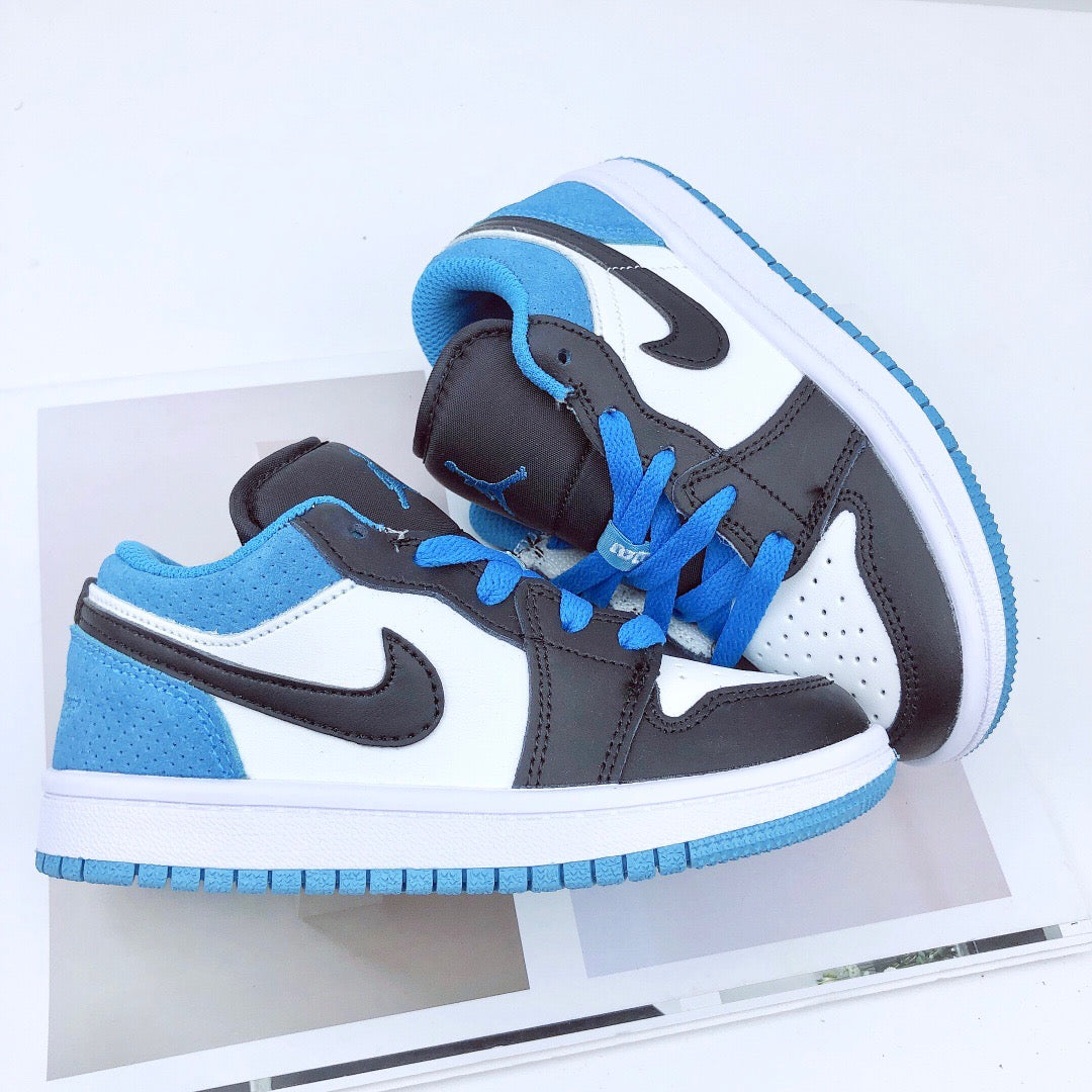 Joe 1 low-top elastic buckle parent-child shoes" blue, white, black"