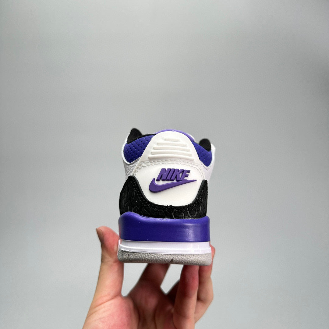 Jordan 3 children's shoes" white, black, blue"