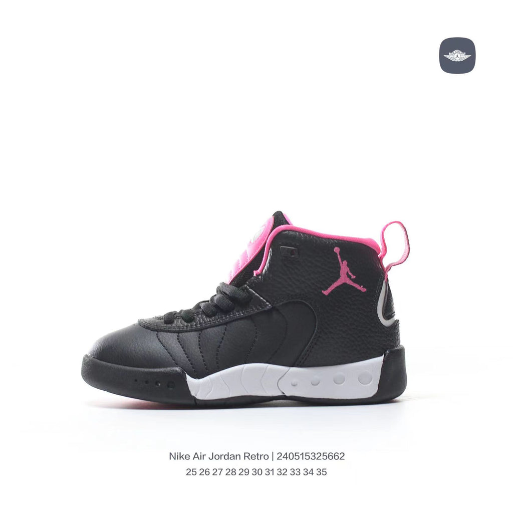 Jordan Retro-combat basketball shoes " black, white, pink"