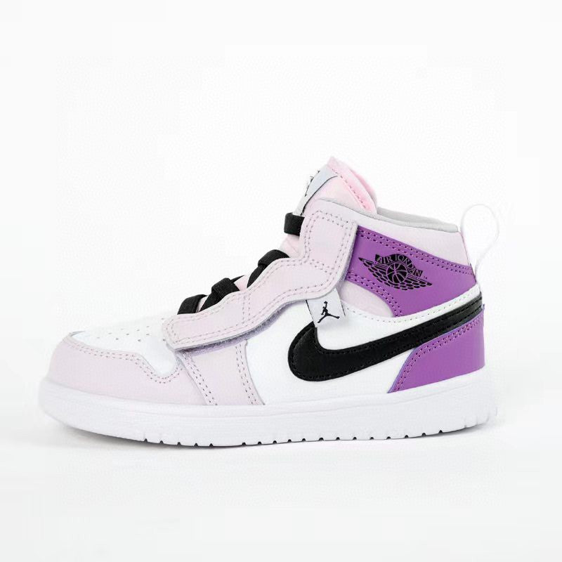 Jordan high top elastic band" white, purple"