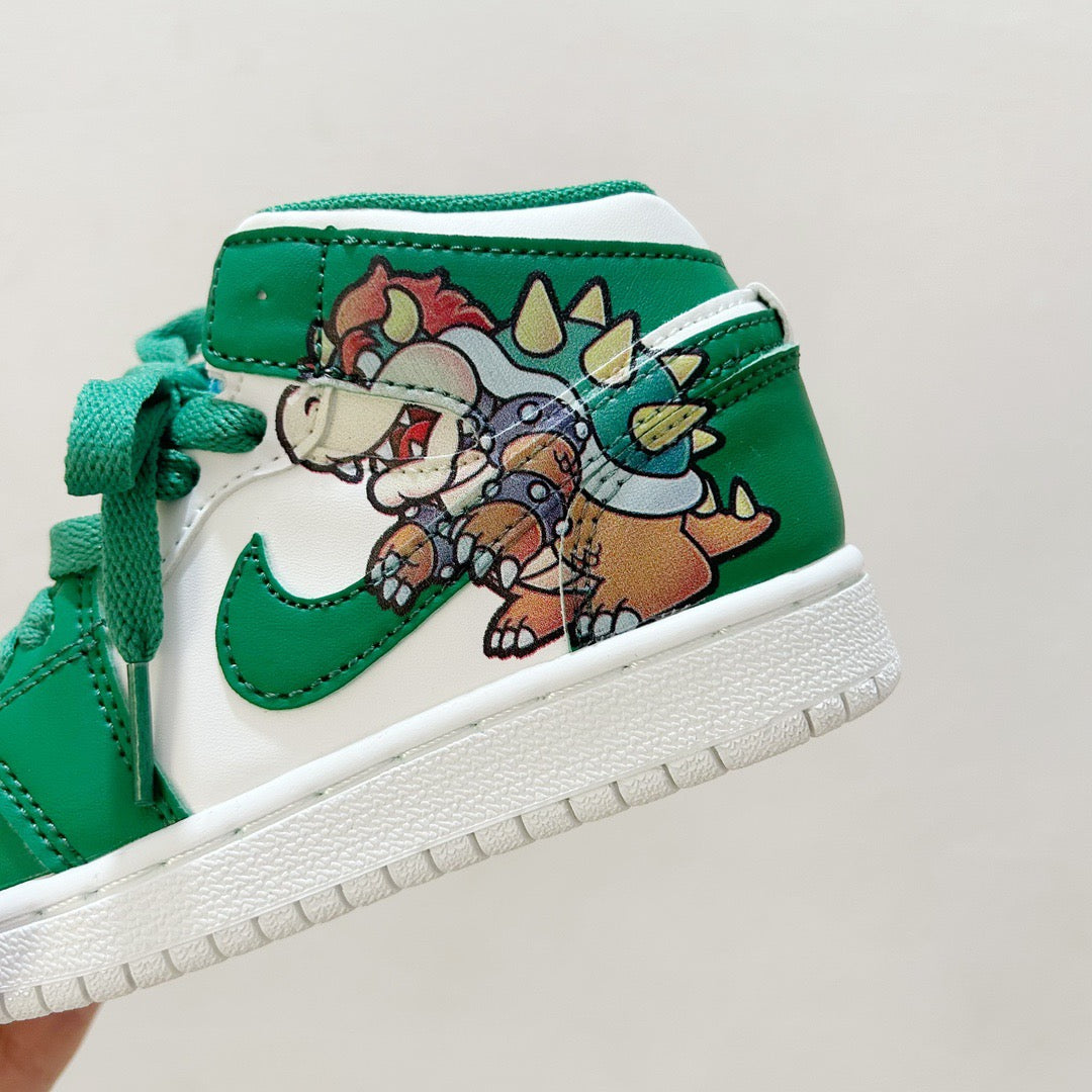AJ1 Super Mario joint" white, green"