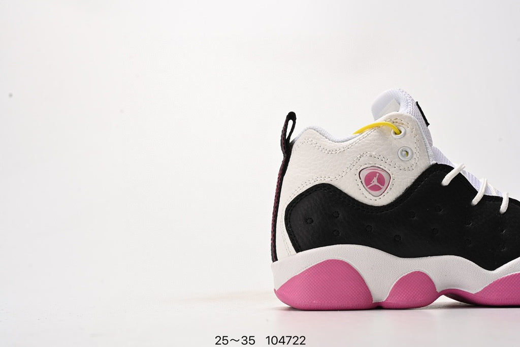 AJ13-1/split leather' white, black, purple"