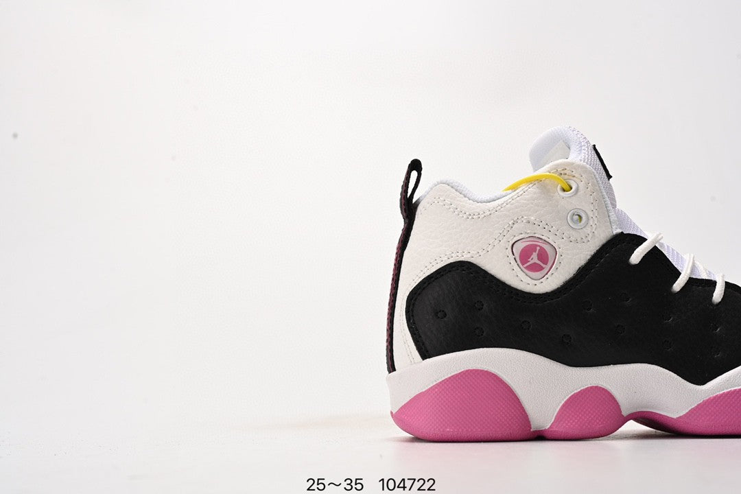 AJ13-1/split leather' white, black, purple"