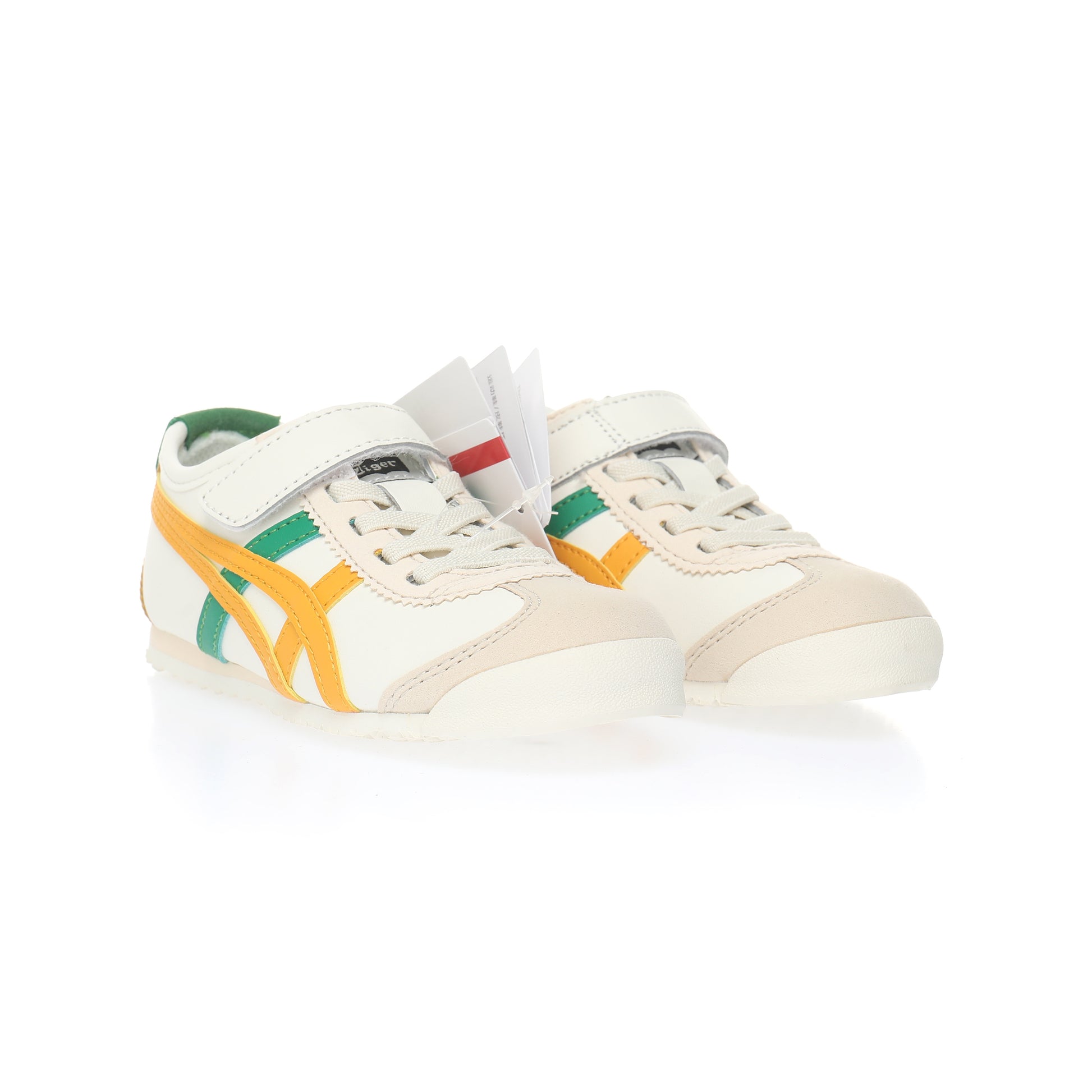 Asics Tiger" cream, orange, green"