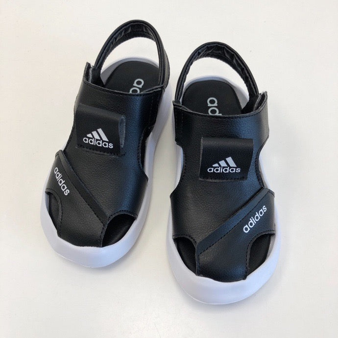 Adidas full leather bread head sandals" black"