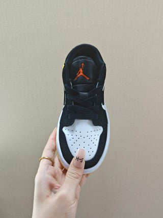 Qiao Yizhuan G version low-top children's lace-up sports shoes" black, yellow"