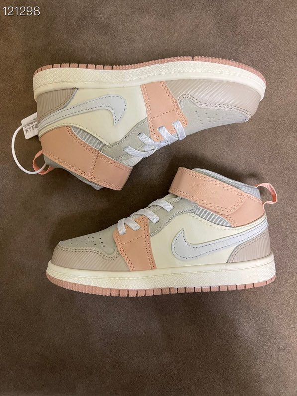 Joe's high-top Velcro children's shoes" light grey, peach"
