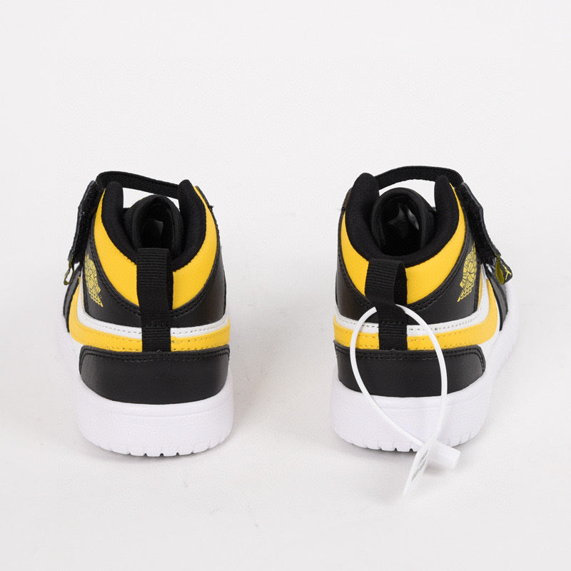 Jordan high top elastic band" white, black, yellow"