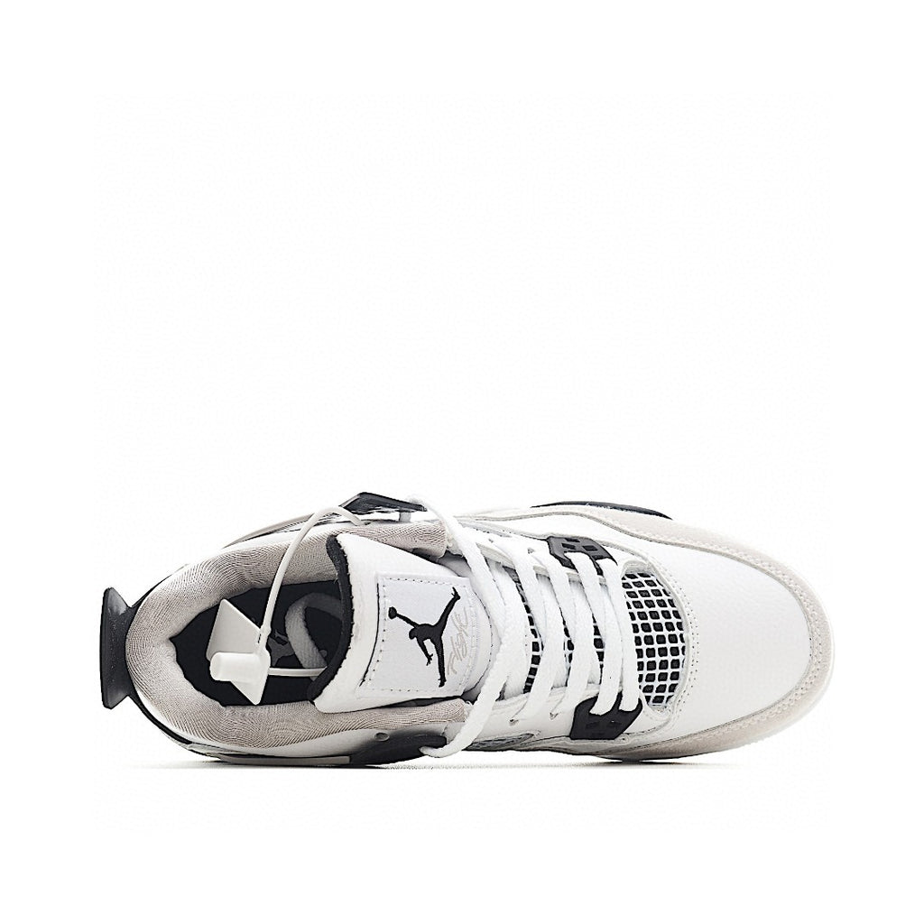 NK AJ 4th generation lace-up basketball air cushion children's shoes" white, light gray"