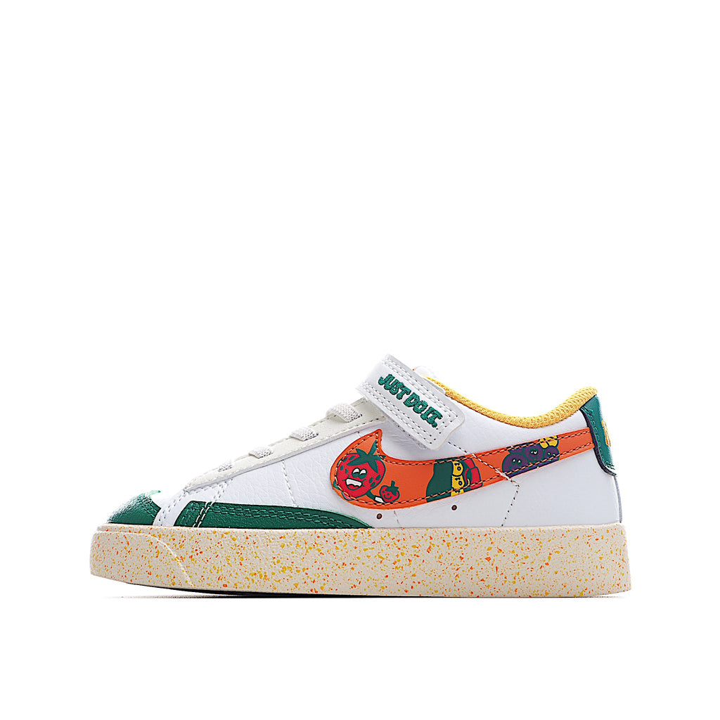 Trail Blazers Velcro Low-Top Kids Sneakers" white, orange"