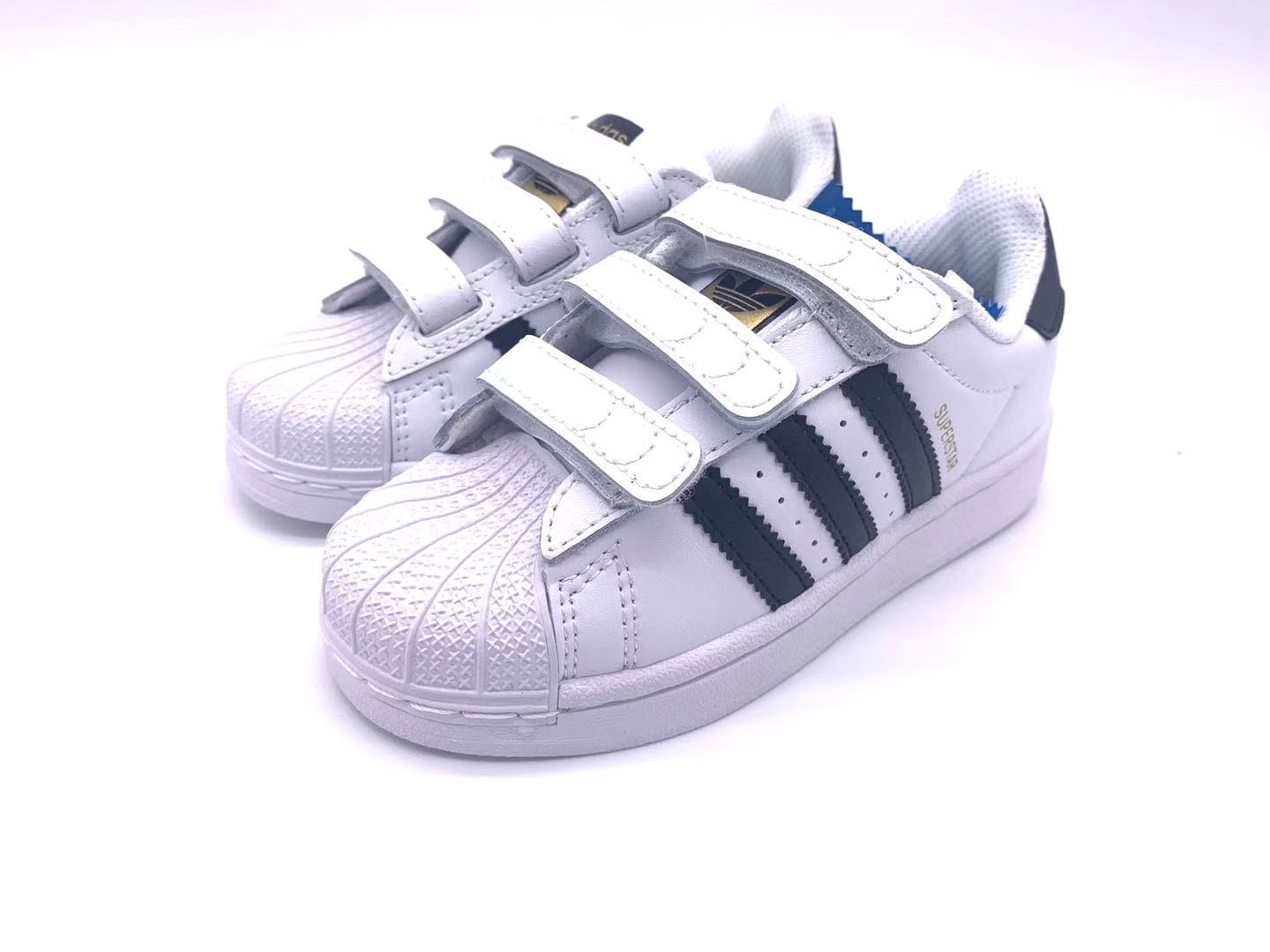 Adidas classic shell toe children's shoes" white, black"