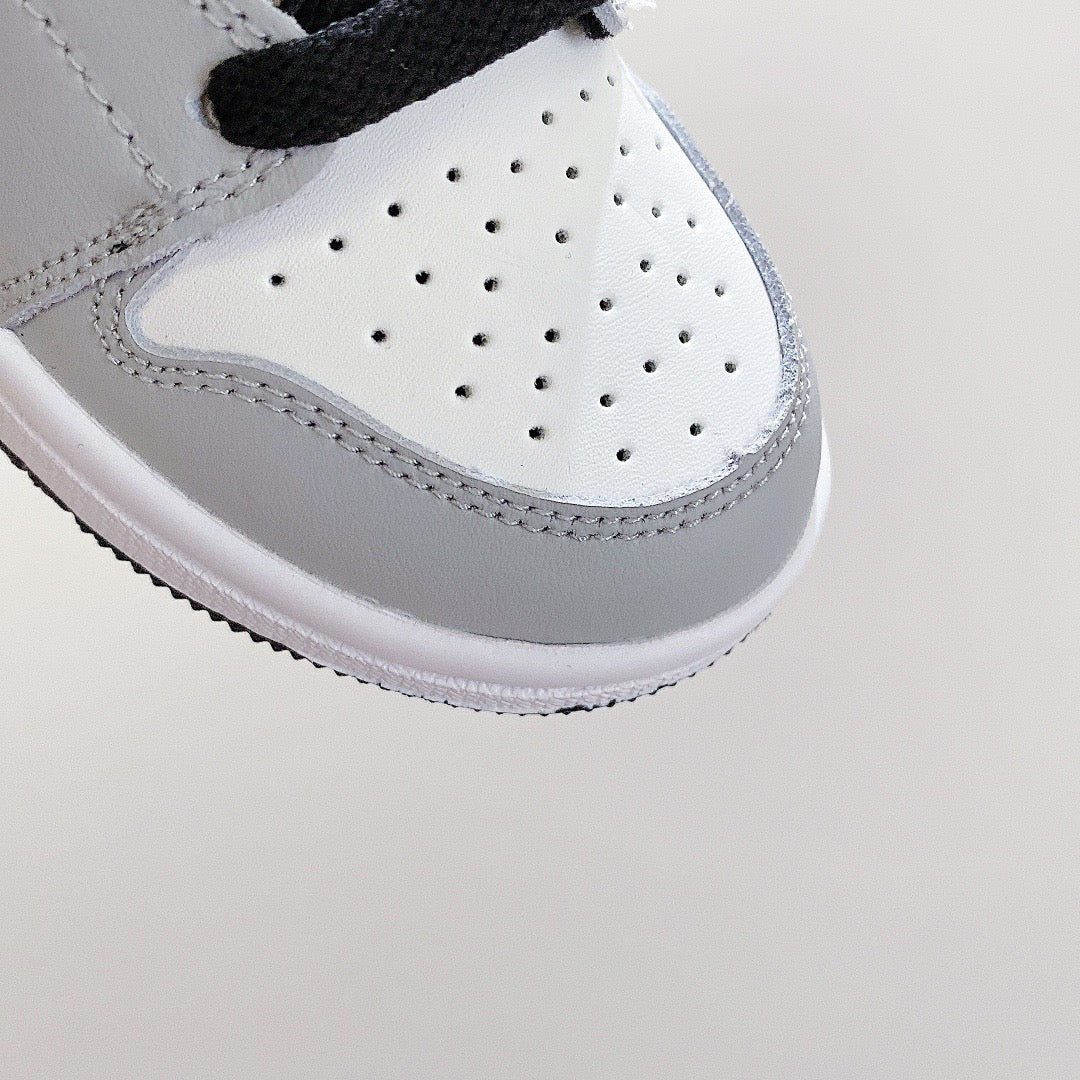 Joe 1 low-top elastic buckle parent-child shoes" white, gray"