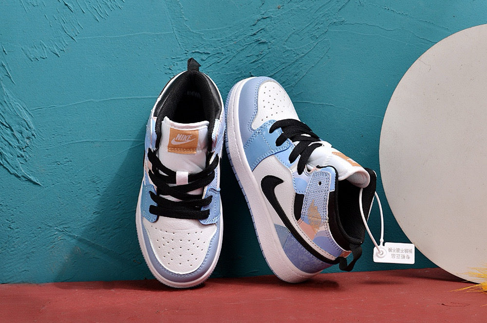 Jordan AJ1 children's shoes" white, sky blue"