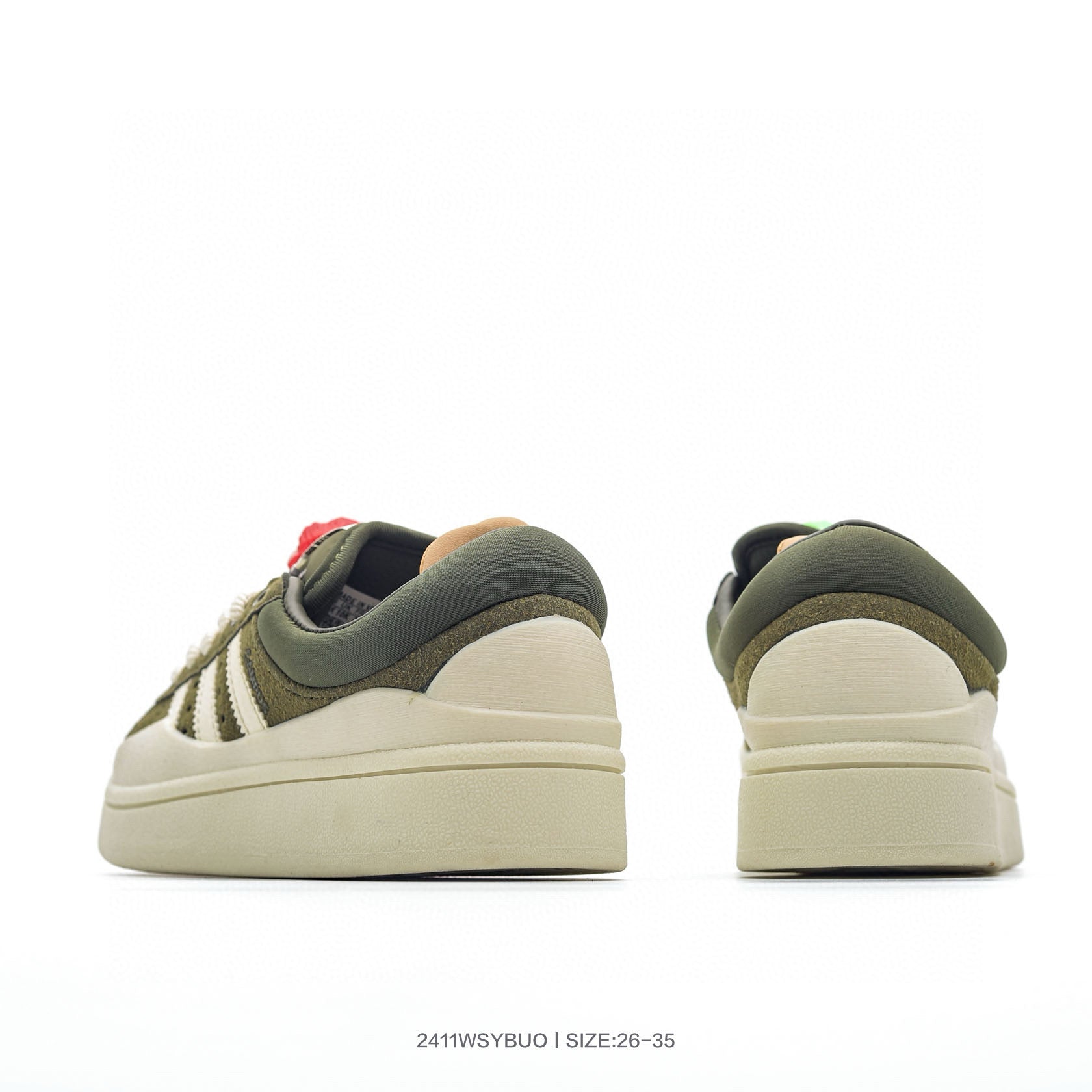 Adidas Bad Bunny sneakers" dark olive green"