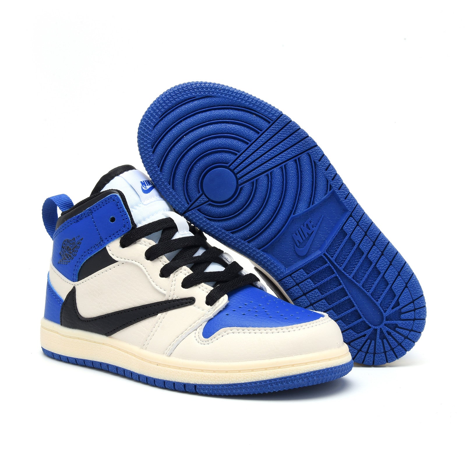 AJ-112" Cream, blue"
