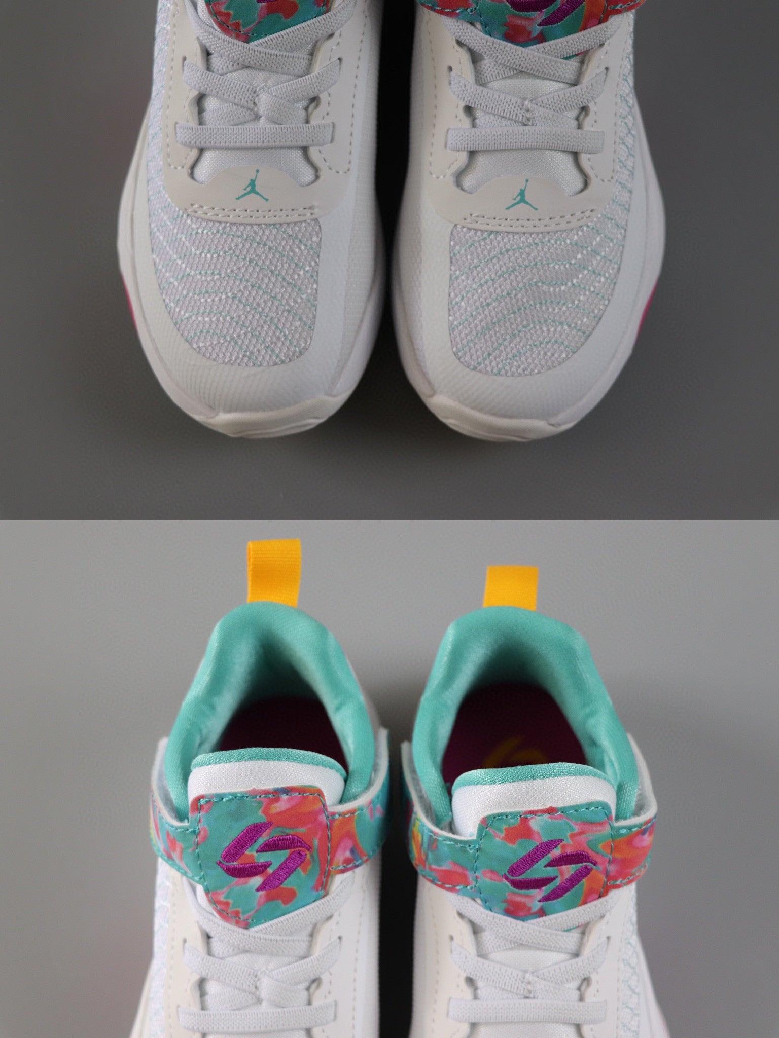 Jordan Doncic children's sports shoes" white, Turquoise"