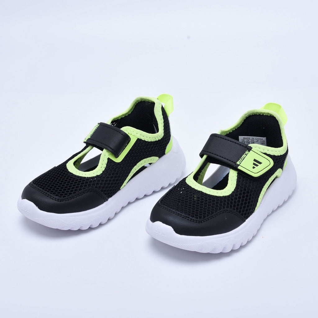 Adidas mesh single buckle sandals " Black and Yellow"