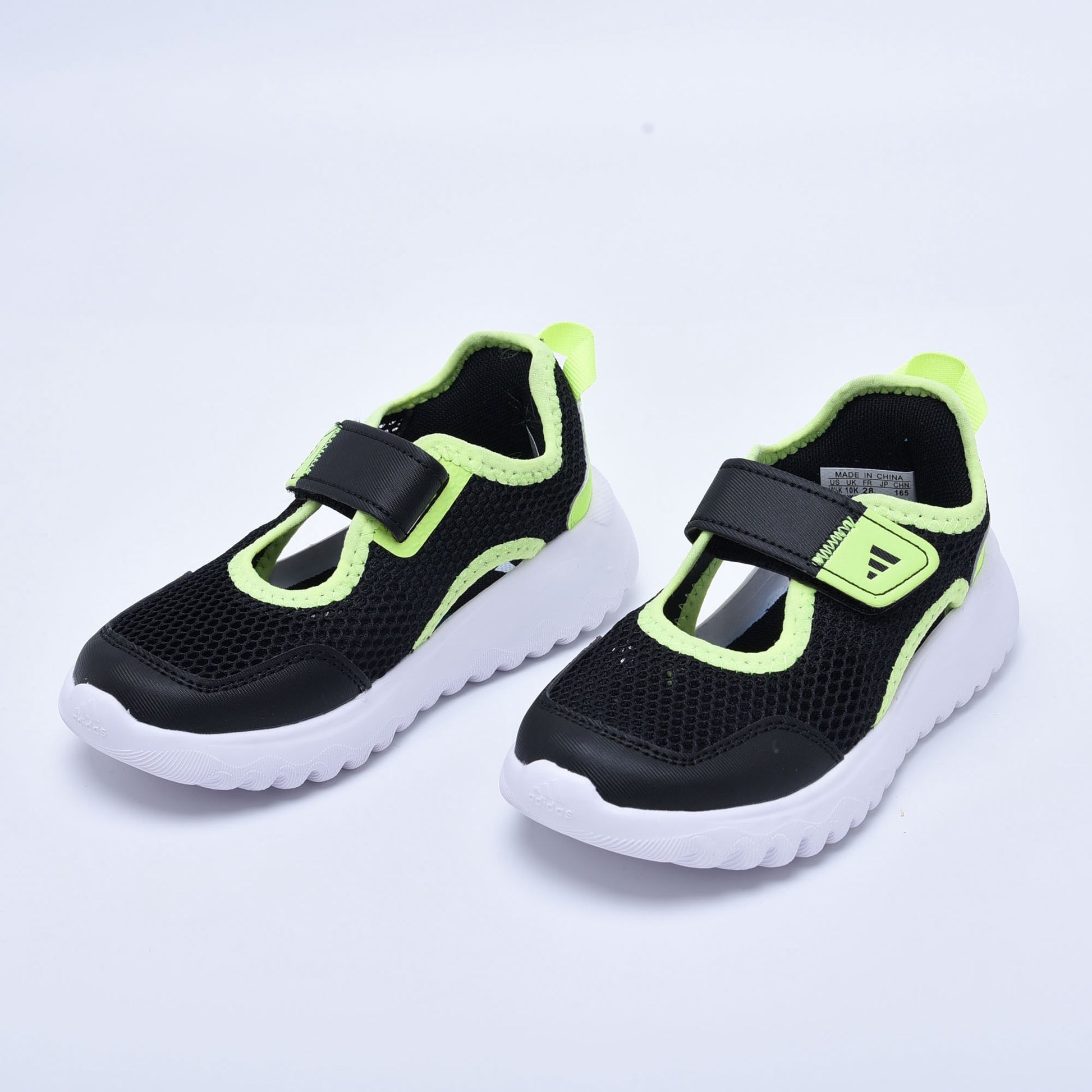 Adidas mesh single buckle sandals " Black and Yellow"