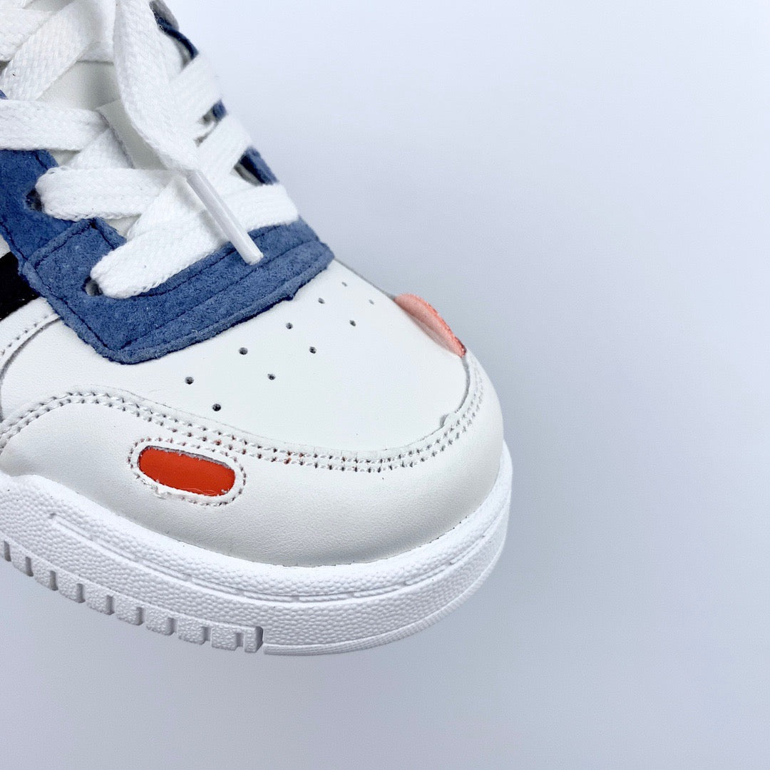 Adidas mid-section sneakers" white, black, blue"