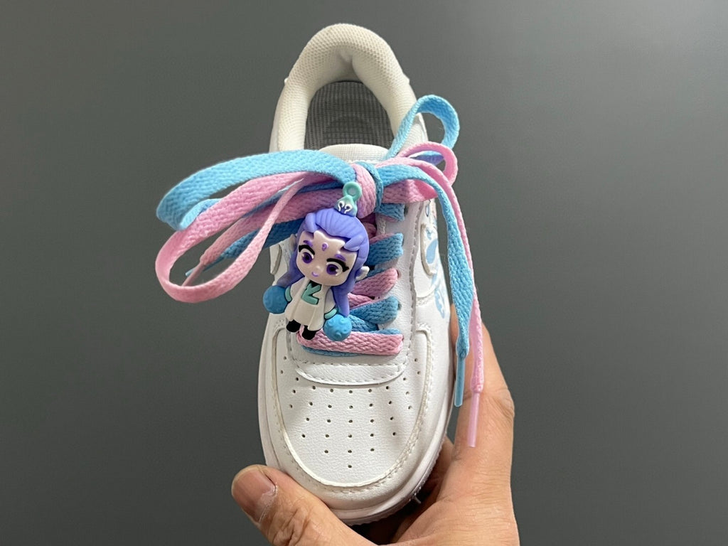 Empty one size pair of shoelaces Velcro cartoon