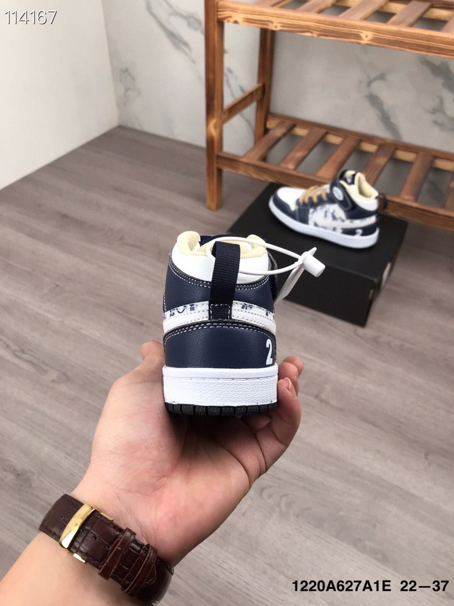 Joe's high-top Velcro children's shoes" Navy, white"