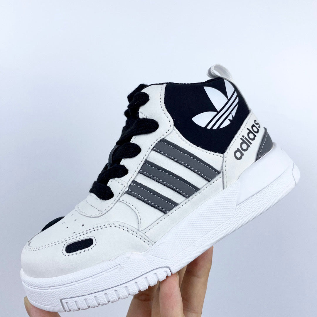 Adidas mid-section sneakers" white, black"