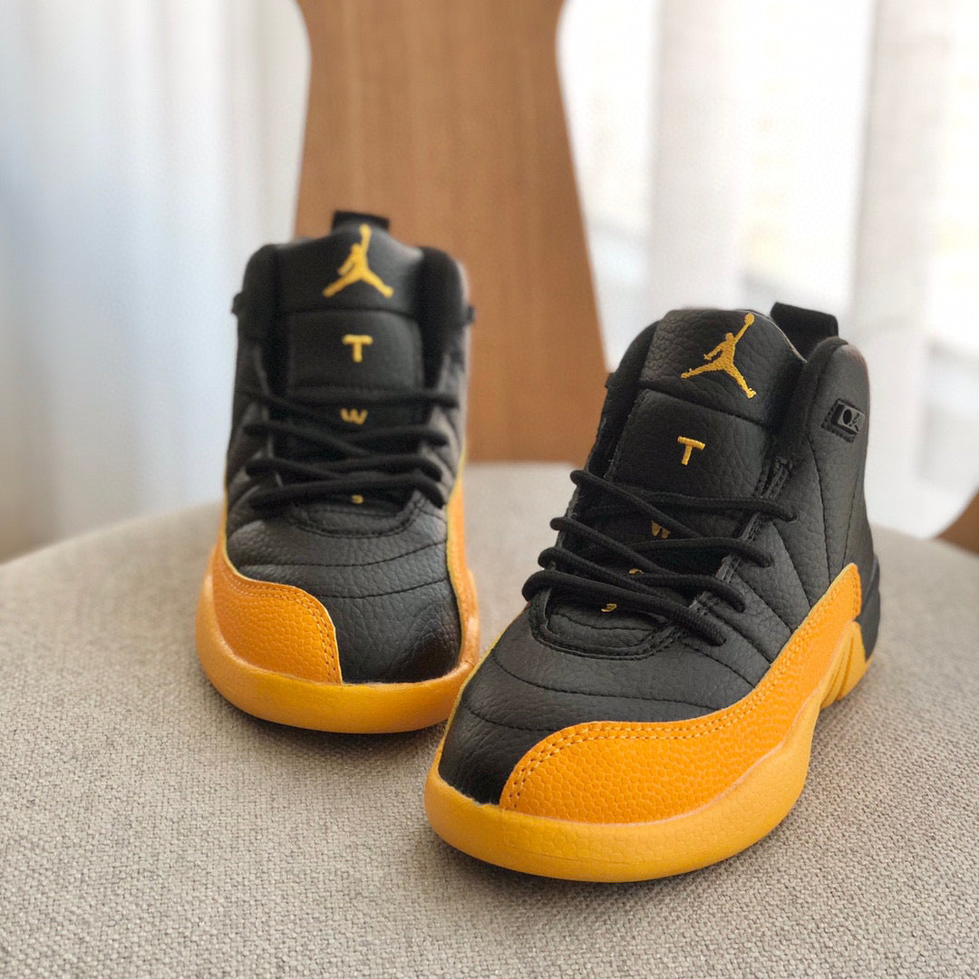 Joe 12 high quality children's shoe" Black, yellow"
