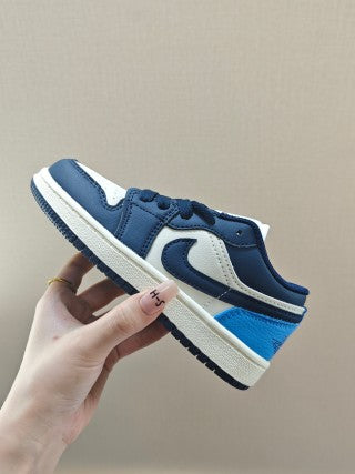 Qiao Yizhuan G version low-top children's lace-up sports shoes" blue, navy"
