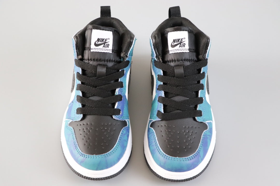 AJ-112" white, black, blue"