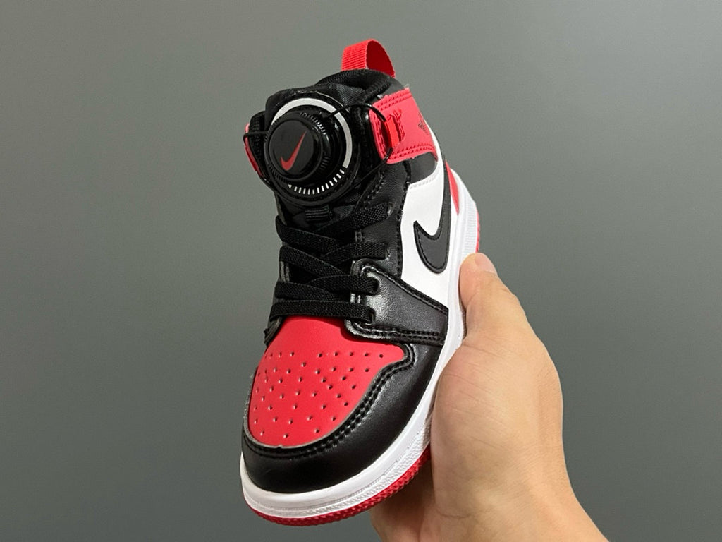 Joe 1 Zhongbang lock children's sports shoes" white, black, red"