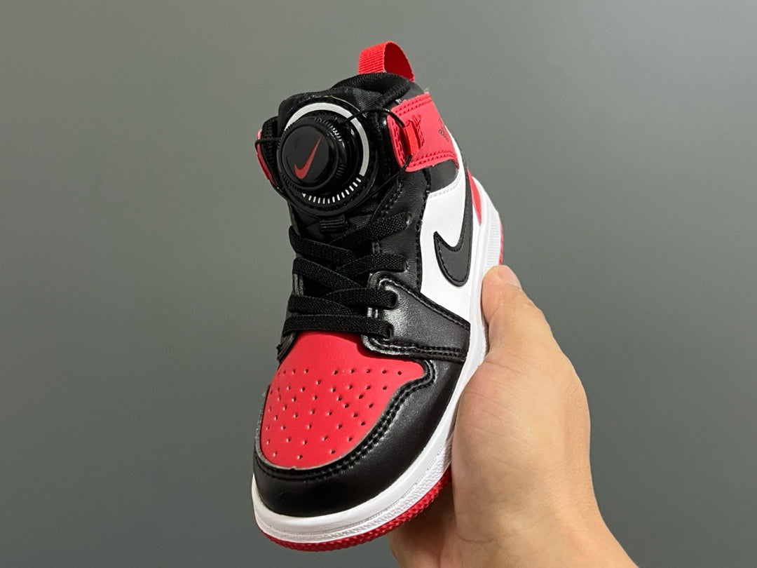 Joe 1 Zhongbang lock children's sports shoes" white, black, red"