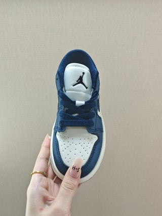 Qiao Yizhuan G version low-top children's lace-up sports shoes" blue, navy"
