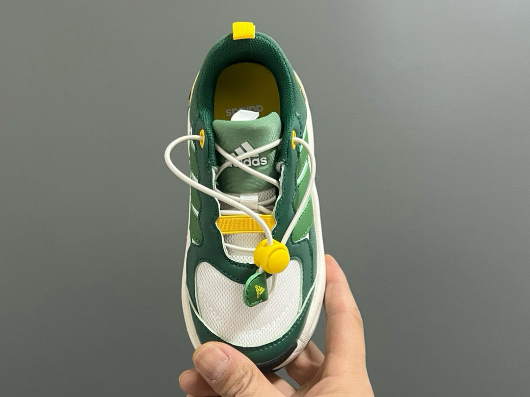 Adidas new elastic buckle children's shoes" green, white, yellow"