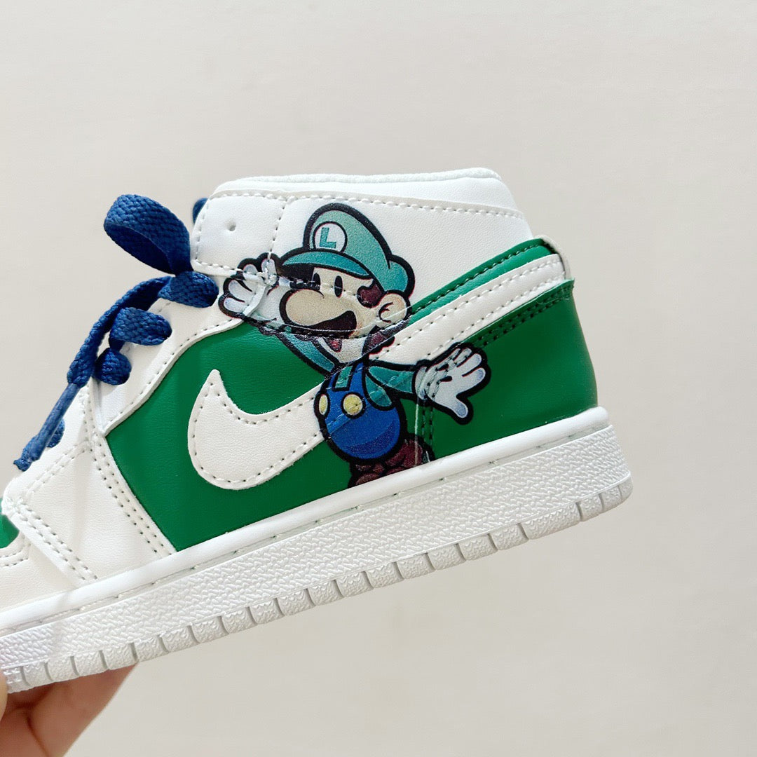 AJ1 Super Mario joint" white, green"