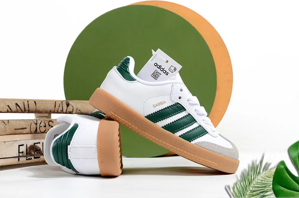 Adidas children's training shoes" white, green"