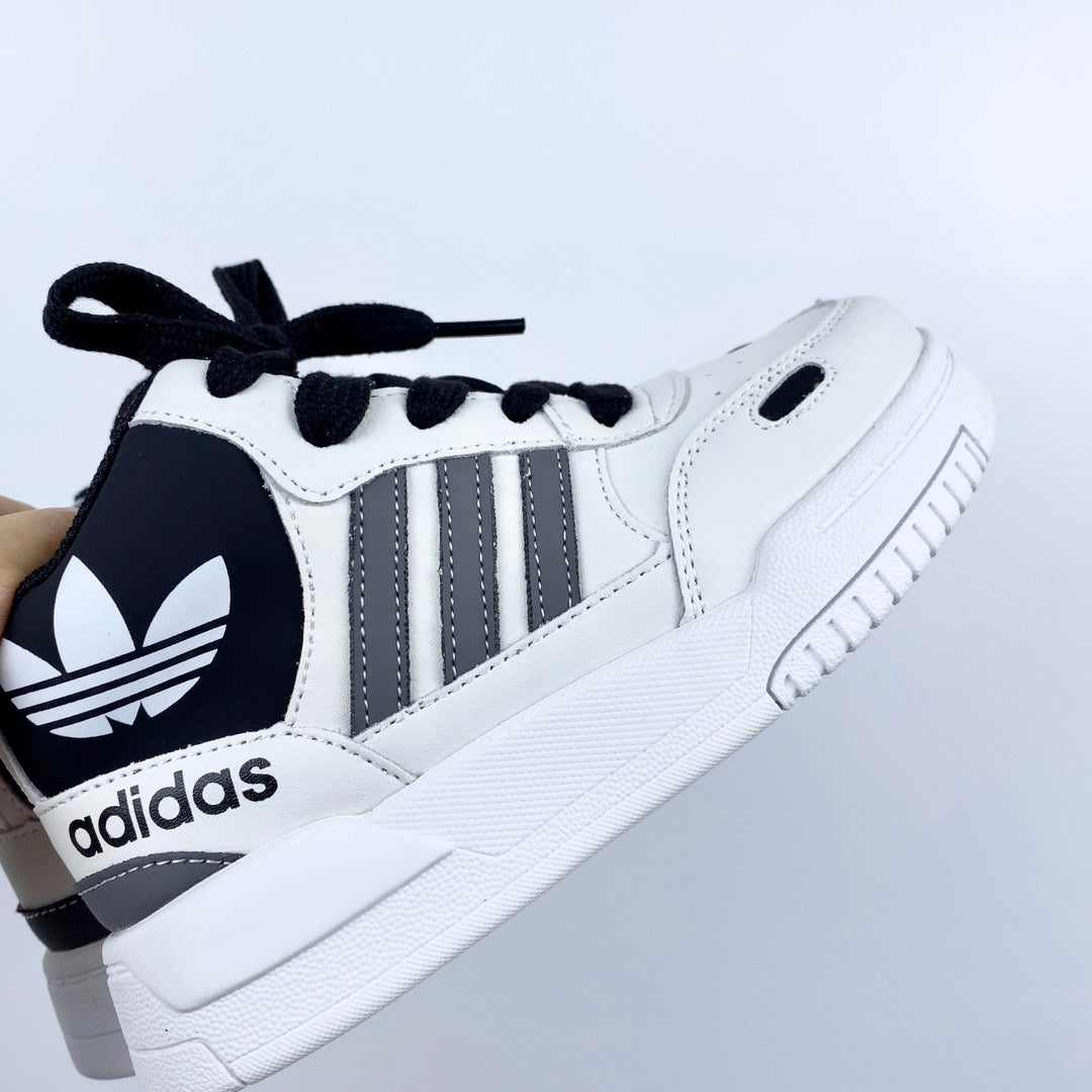 Adidas mid-section sneakers" white, black"