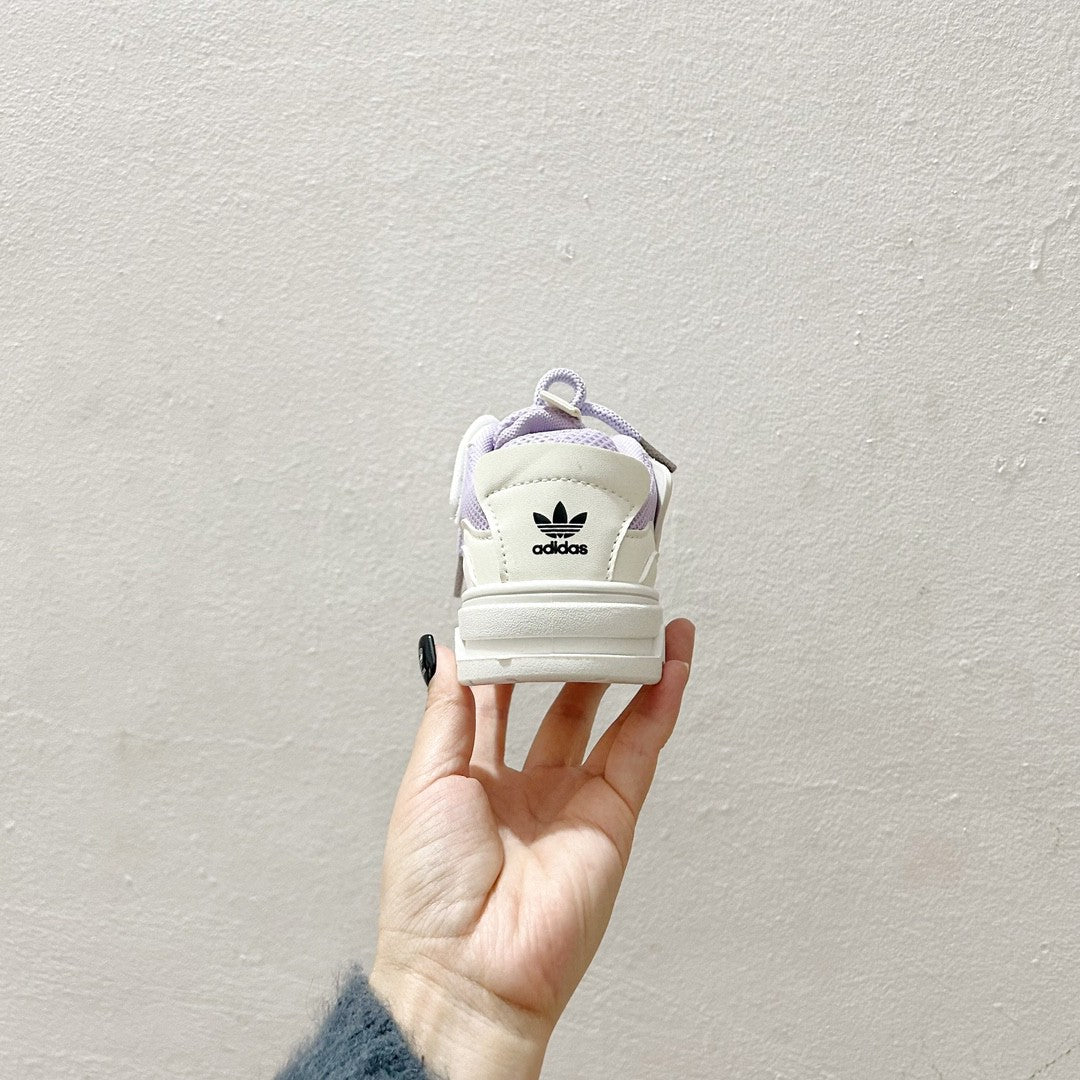 AD Velcro children's casual sneakers" white, purple"