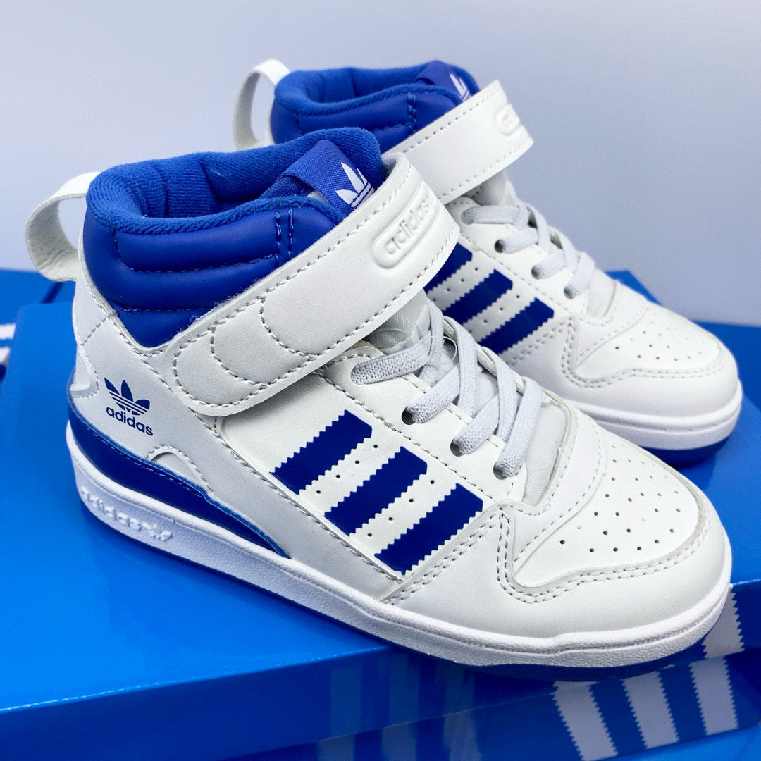 Adidas 84 high-top children's shoes" white, blue"