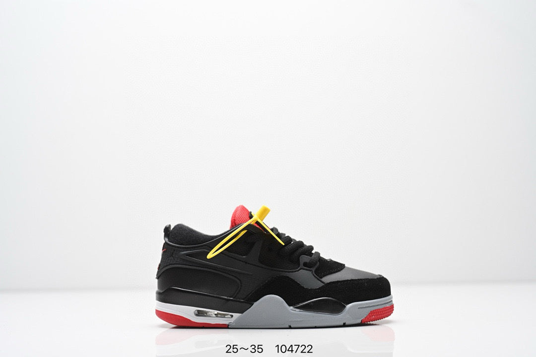 Jordan 4 low-top air cushion basketball shoes" black, gray"