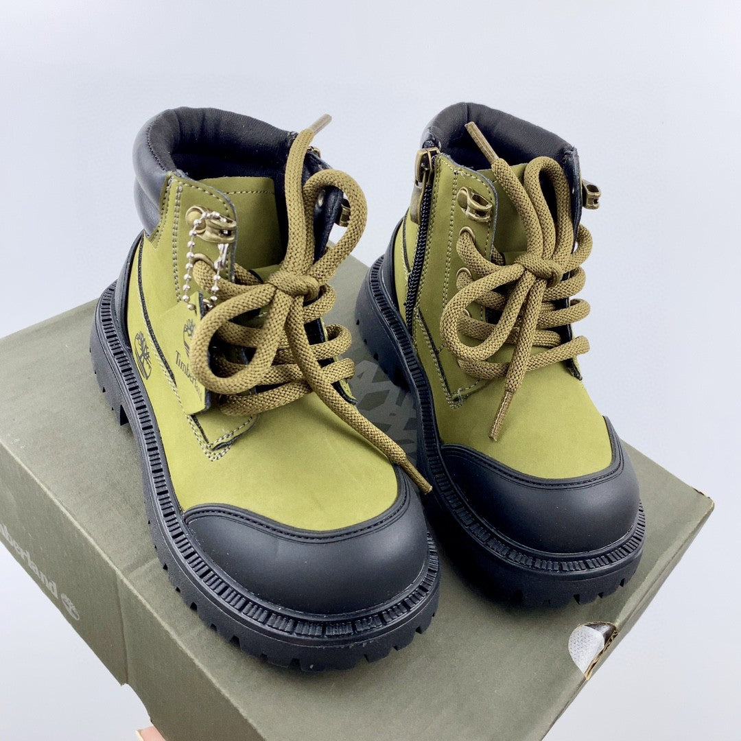 Timberland children's martin boots" olive green"