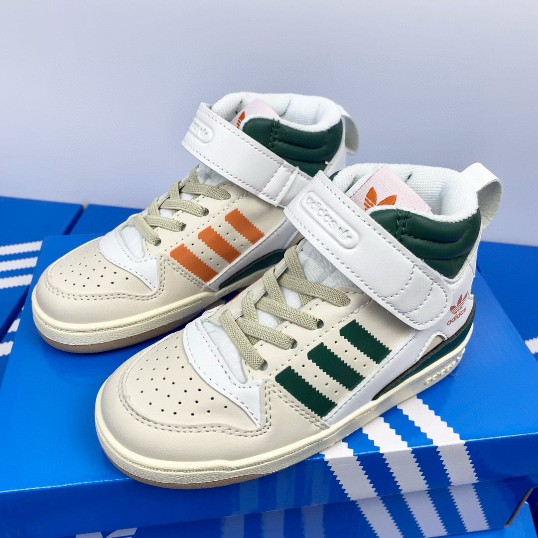 Adidas 84 high-top children's shoes" white, green"